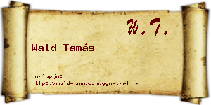 Wald Tamás névjegykártya